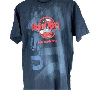 Hard Rock Cafe San Francisco Navy Flag SS Tee shirt 100% cotton, tagless Medium